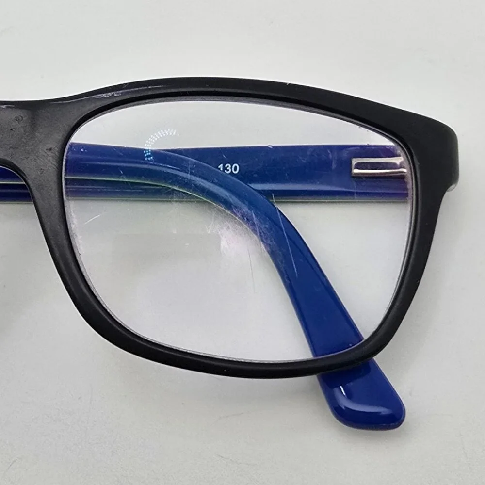 Ray-Ban Jr. RB1536 3600 Dark Grey Neon Green on Blue Kids Eyeglasses Frame 48mm